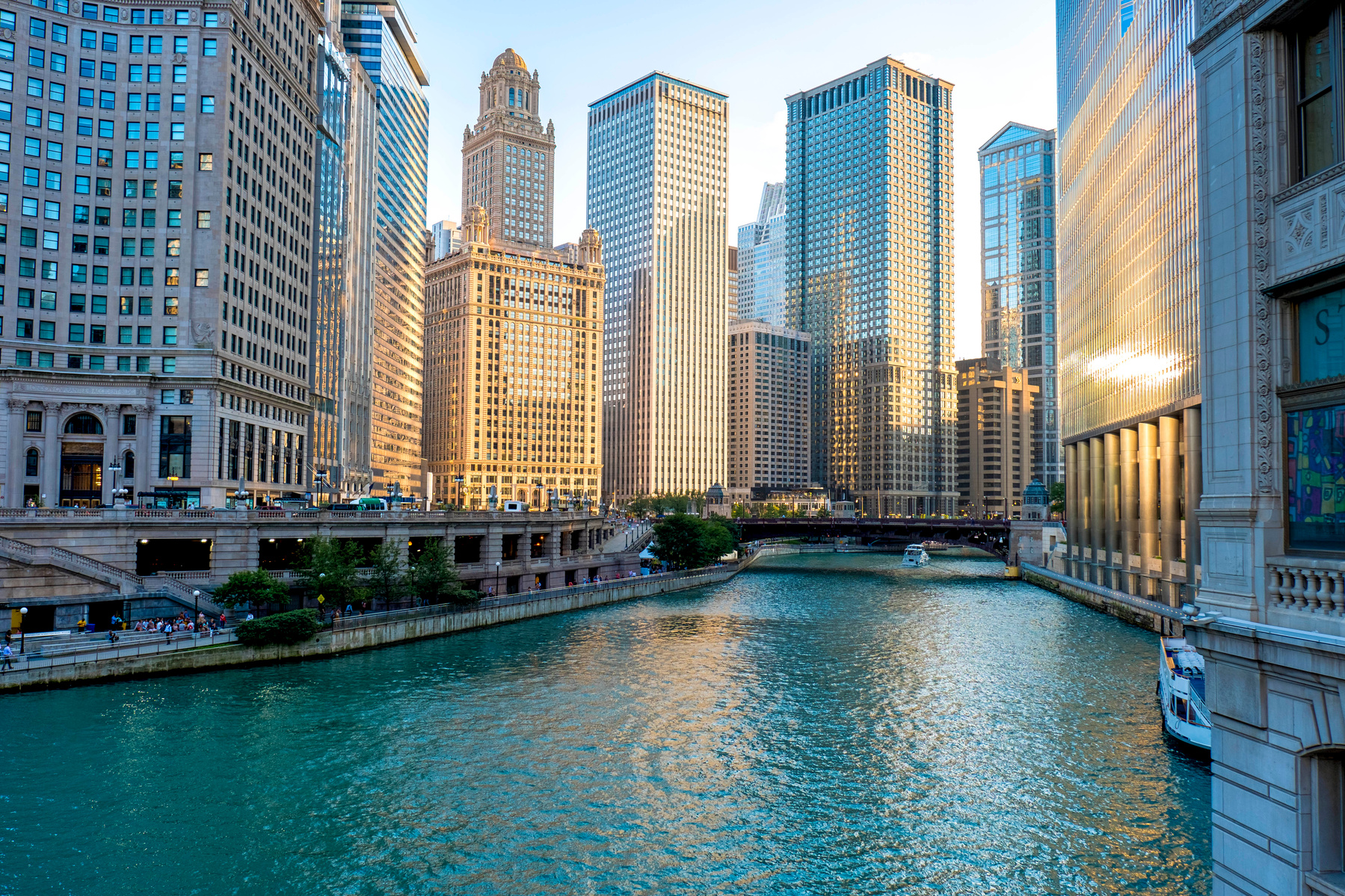 Downtown Chicago during the Sunset