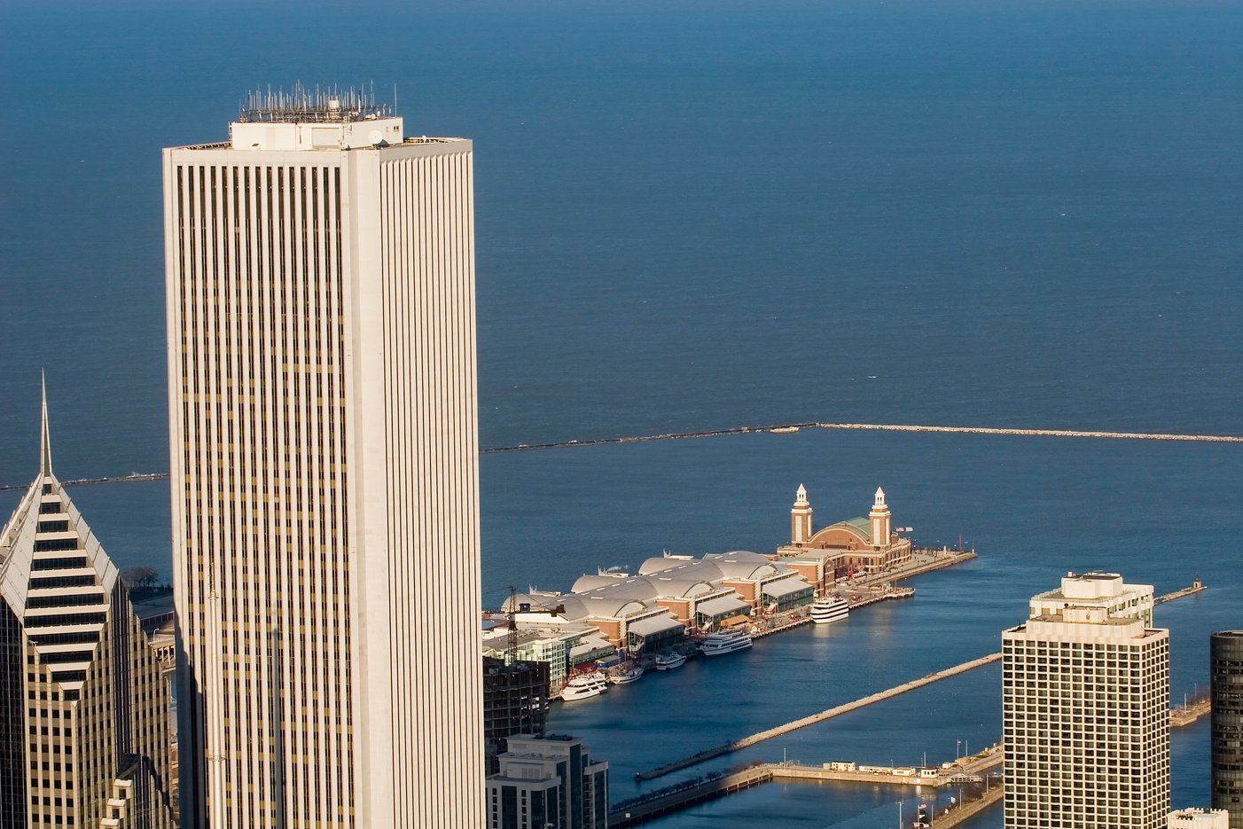 Chicago Aerial View towards Navy Pier